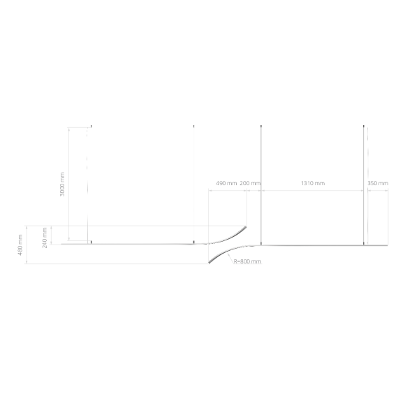 Lineare LED-Hängeleuchte mit geschwungener Form ✓ Perfekt für Tische, Theken und Boutiquen.